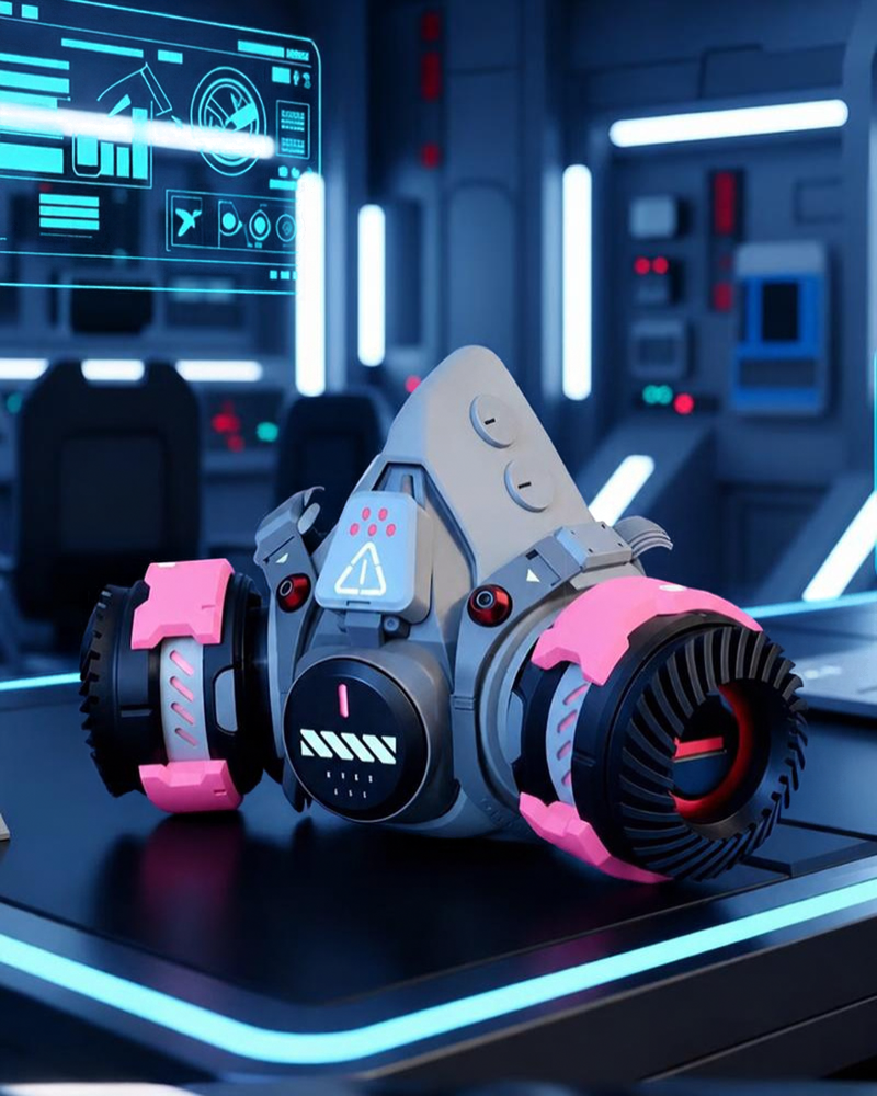 Futuristic Sci-Fi Cosplay LED Light-Up Goggles Mechanical Mask