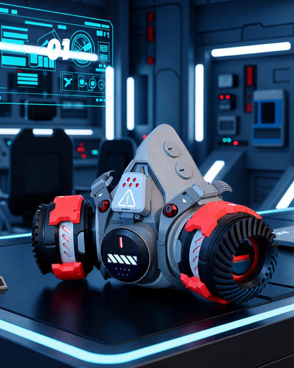 Futuristic Sci-Fi Cosplay LED Light-Up Goggles Mechanical Mask