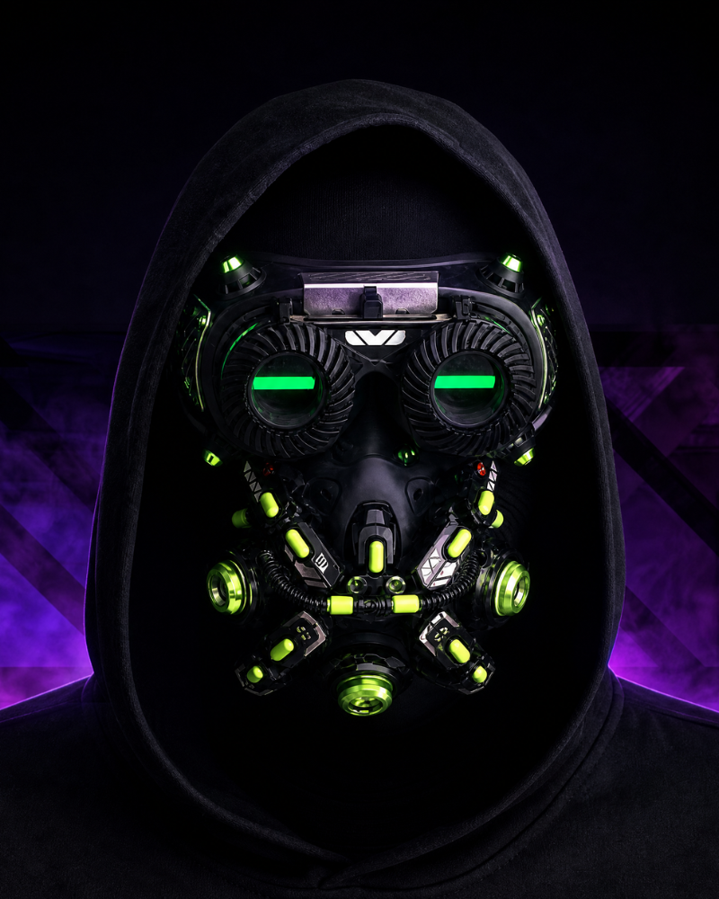 Futuristic Led Cyberpunk Goggles And Mask (Sold Separately）