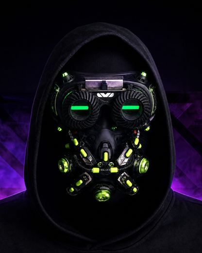 Futuristic Led Cyberpunk Goggles And Mask (Sold Separately）