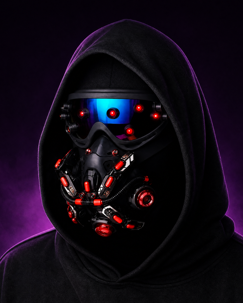 Futuristic Led Cyberpunk Goggles And Mask (Sold Separately）