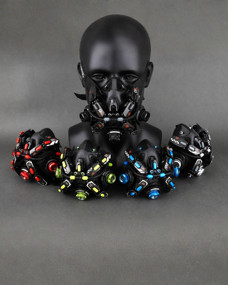 Futuristic Led Cyberpunk Goggles And Mask (Sold Separately）