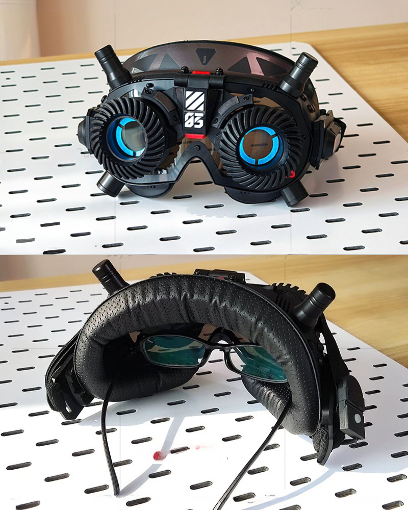 Futuristic Sci-Fi Cosplay LED Light-Up Goggles Mechanical Mask