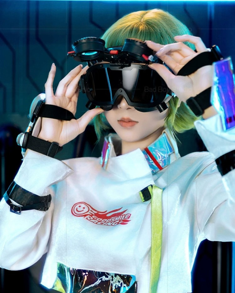 Futuristic Sci-Fi Cosplay LED Light-Up Goggles Mechanical Mask