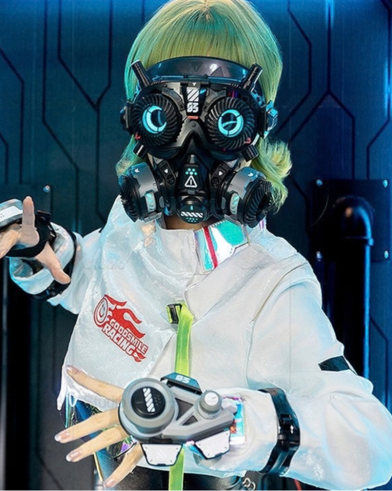 Futuristic Sci-Fi Cosplay LED Light-Up Goggles Mechanical Mask
