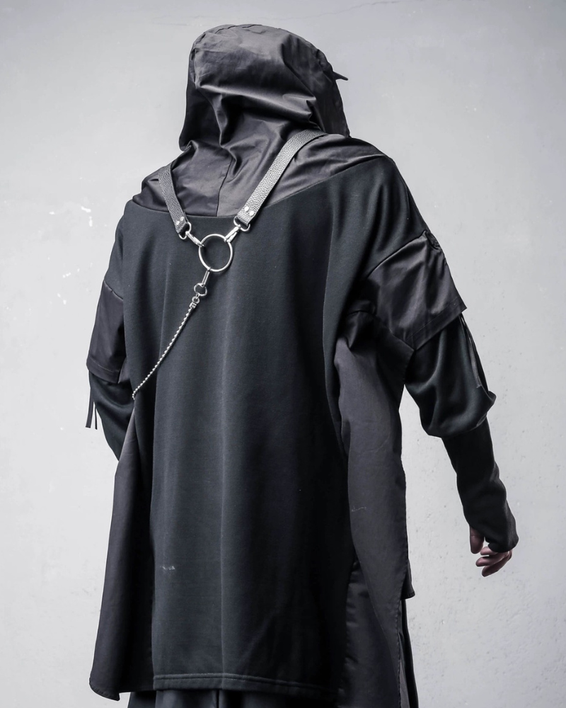 Futuristic Streetwear Ninja Cape Hoodie