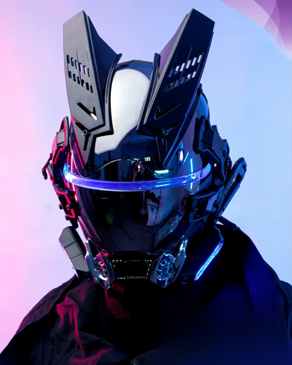 Futuristic Techwear LED Helmet Mask