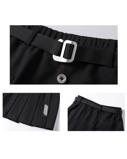 Futuristic Techwear Top And Cargo Skirt Set（Sold Separately）