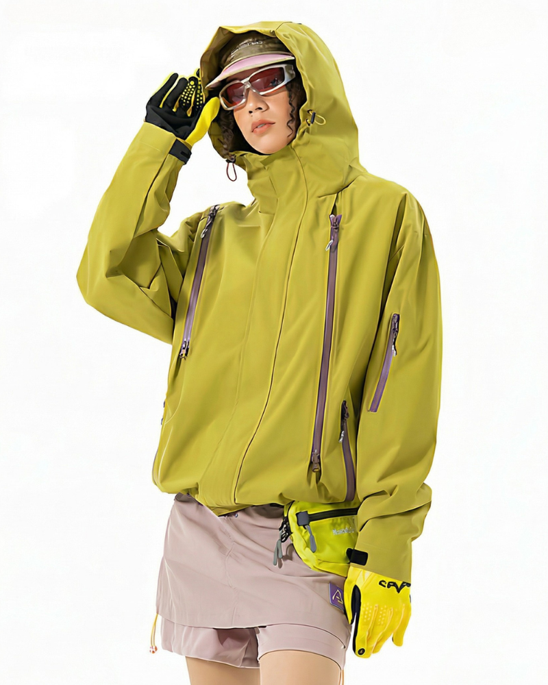 Gorpcore Water-Resistant Unisex Hooded Hardshell Jacket