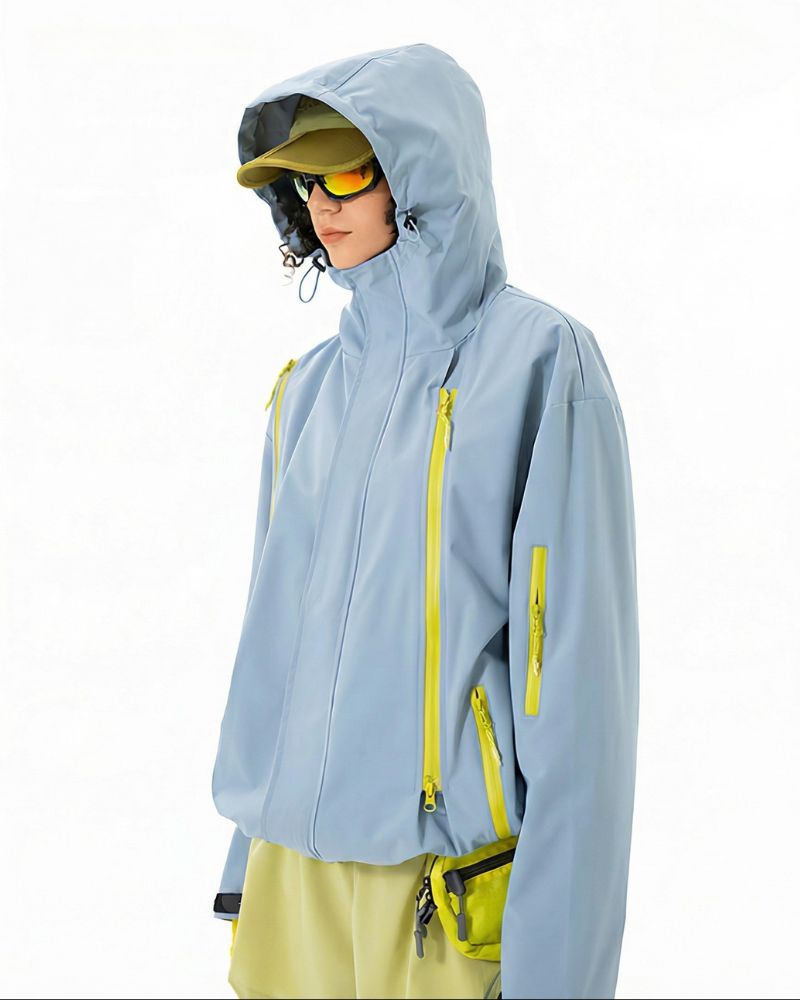 Gorpcore Water-Resistant Unisex Hooded Hardshell Jacket