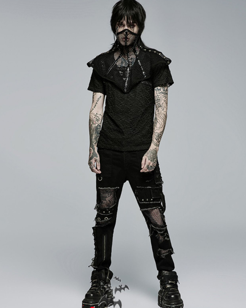 Gothic Rock Ripped Washed Punk Pants