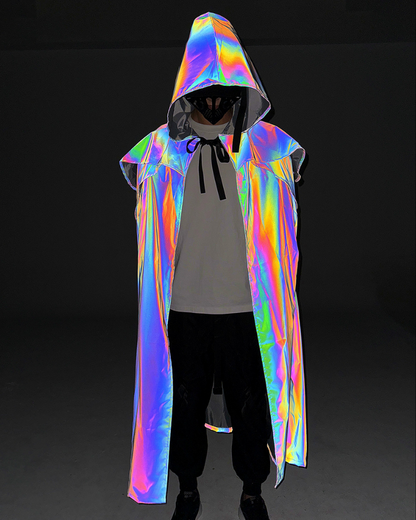 Halloween Colorful Reflective Wizard Cloak