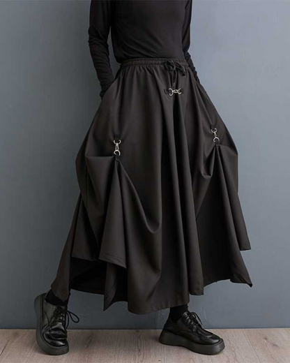 Harajuku Wide-Leg Cargo Skirt Pants