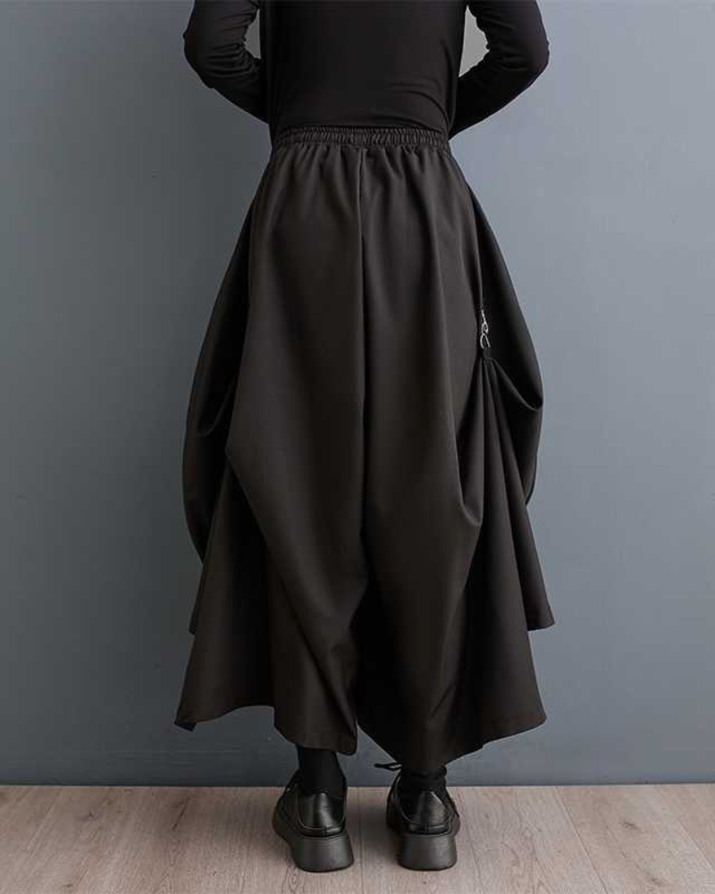 Harajuku Wide-Leg Cargo Skirt Pants