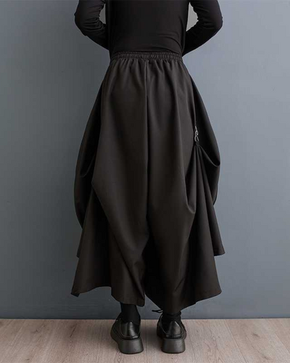 Harajuku Wide-Leg Cargo Skirt Pants