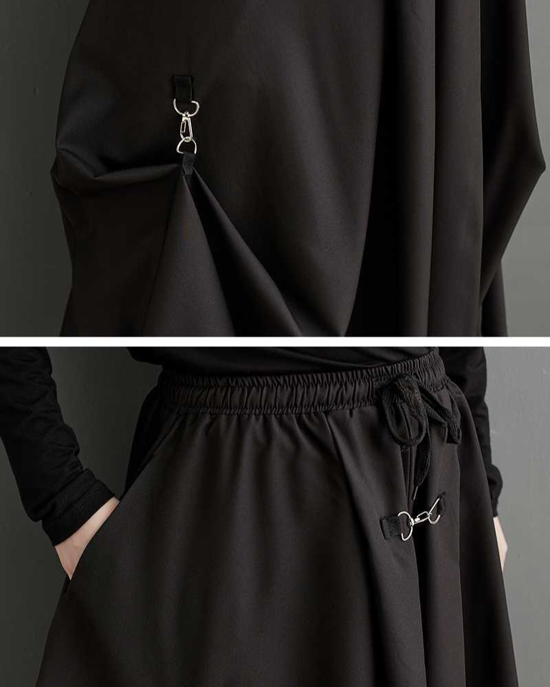 Harajuku Wide-Leg Cargo Skirt Pants