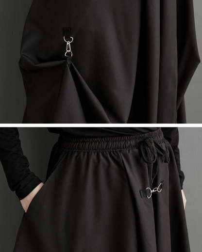 Harajuku Wide-Leg Cargo Skirt Pants