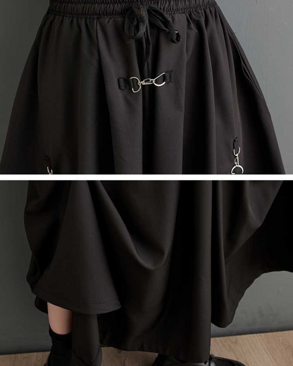 Harajuku Wide-Leg Cargo Skirt Pants