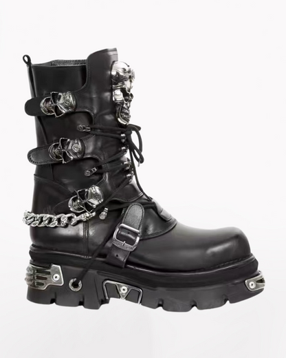 Harley Motorcycle Skull Punk Couple Handmade Martin Boots