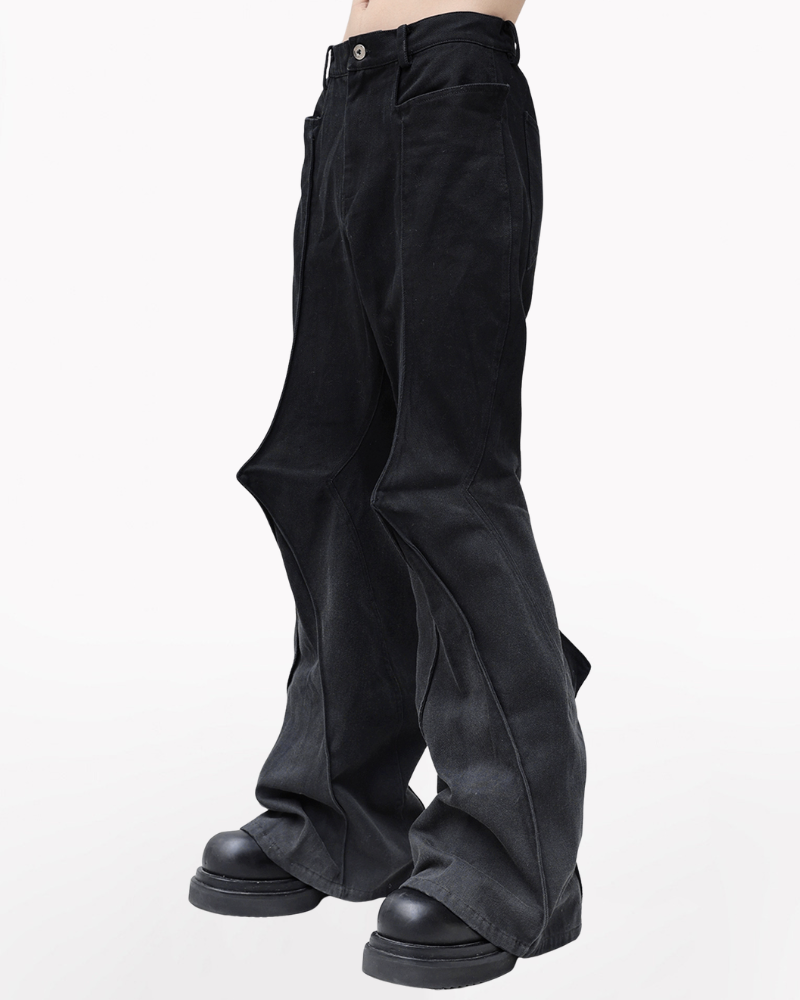 High Street Opium Style 3D-Structured Spiked Flare Pants