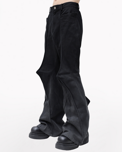 High Street Opium Style 3D-Structured Spiked Flare Pants