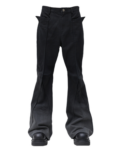 High Street Opium Style 3D-Structured Spiked Flare Pants