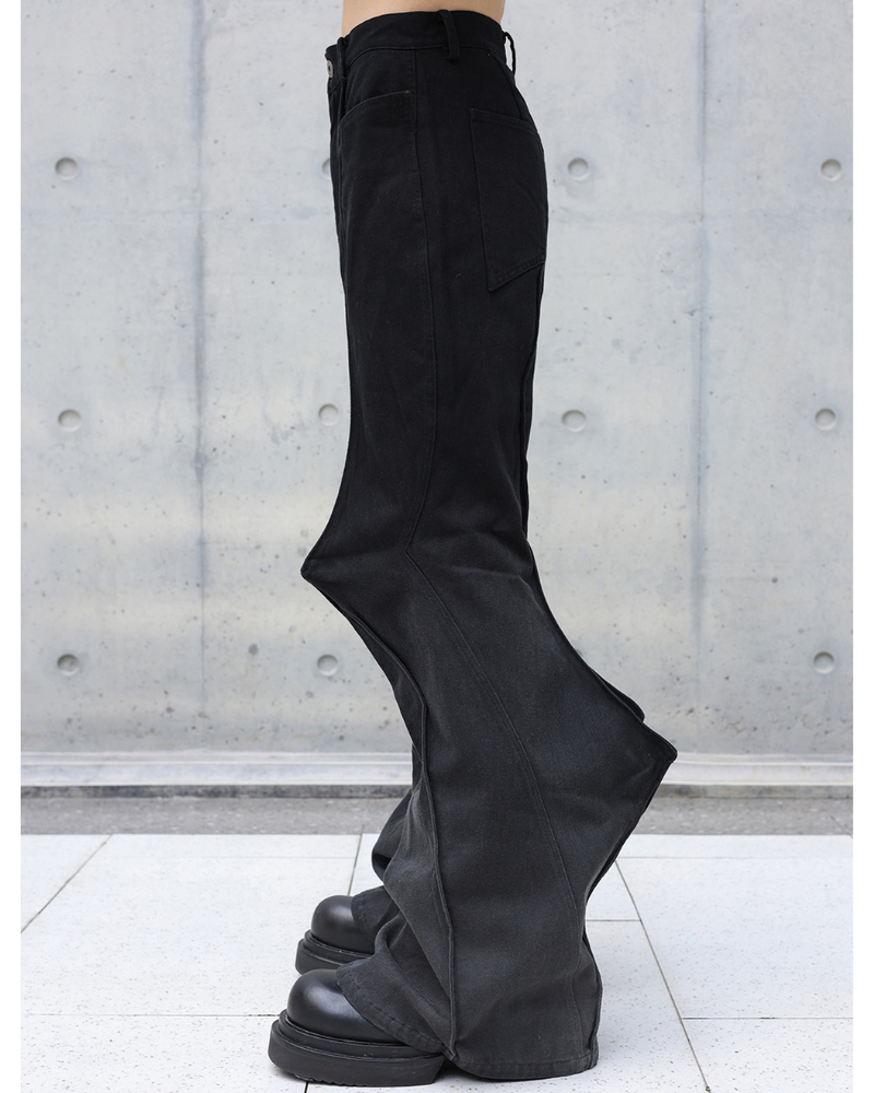 High Street Opium Style 3D-Structured Spiked Flare Pants