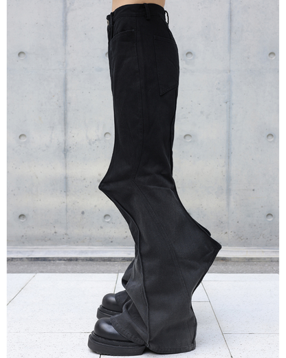 High Street Opium Style 3D-Structured Spiked Flare Pants