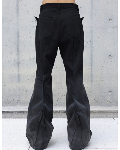 High Street Opium Style 3D-Structured Spiked Flare Pants
