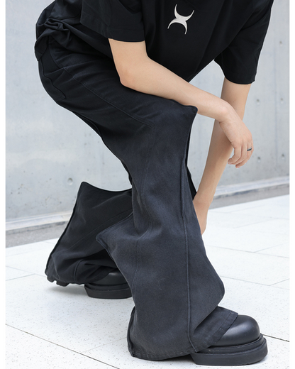 High Street Opium Style 3D-Structured Spiked Flare Pants