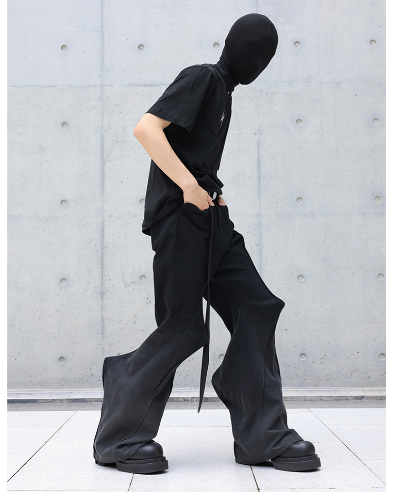 High Street Opium Style 3D-Structured Spiked Flare Pants