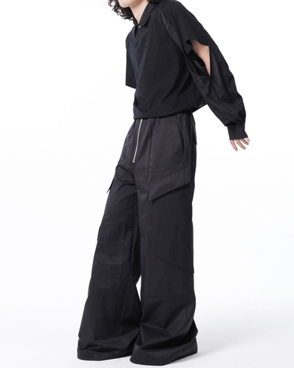 High Street Hip-Hop Cargo Wide-Leg Pants