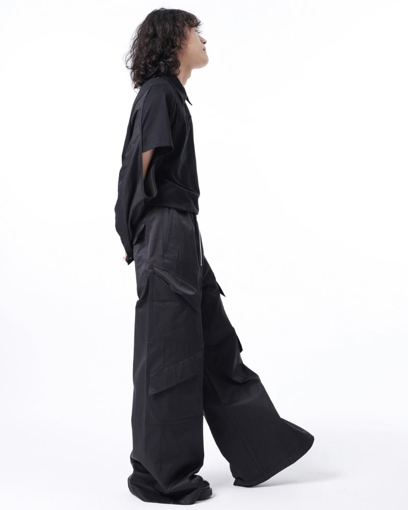 High Street Hip-Hop Cargo Wide-Leg Pants
