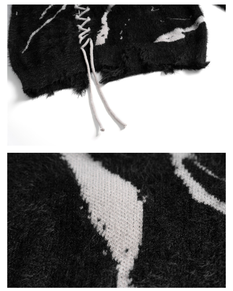 High Street Opium Style Lace-Up Turtleneck Sweater