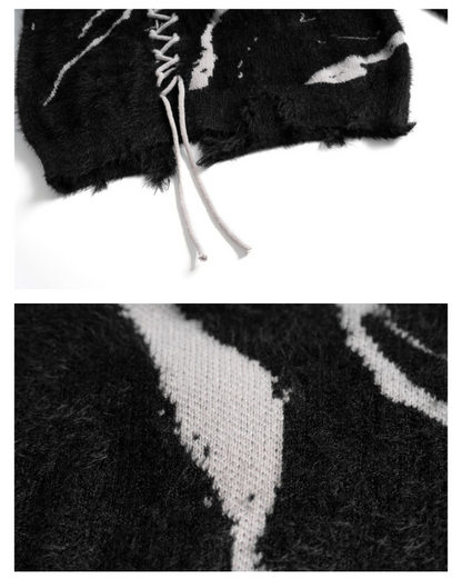 High Street Opium Style Lace-Up Turtleneck Sweater