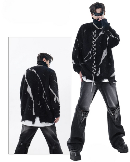 High Street Opium Style Lace-Up Turtleneck Sweater