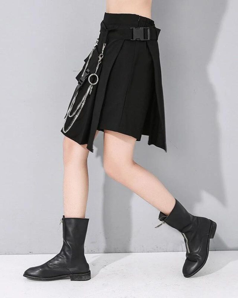 Funcional High Waist Pleated Cargo Skirt