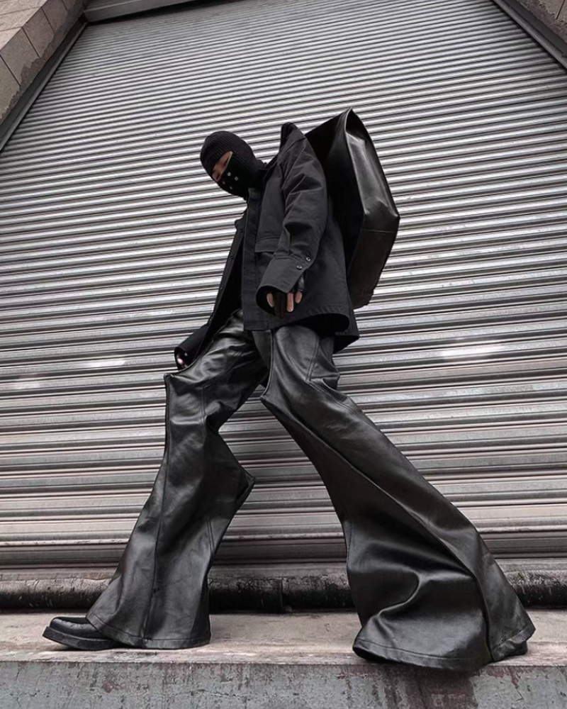 High Street Opium Style 3D-Structured Spiked Flare Pants