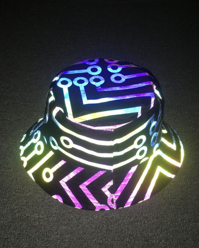 Hip Hop Rainbow Reflective Bucket Hat