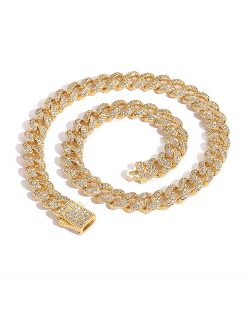 Hip Hop Stainless Steel 12mm Iced Cuban Link Chain