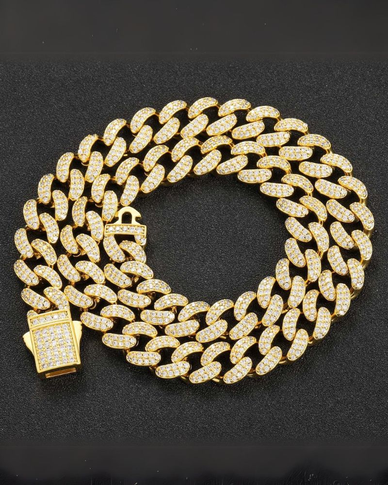 Hip Hop Stainless Steel 12mm Iced Cuban Link Chain