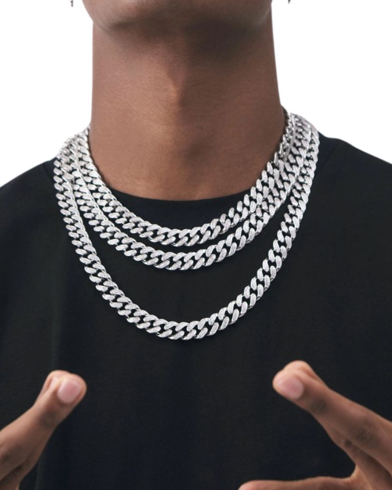 Hip Hop Stainless Steel 12mm Iced Cuban Link Chain