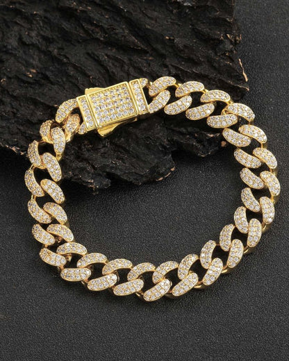 Hip Hop 12mm Iced Cuban Link Bracelet