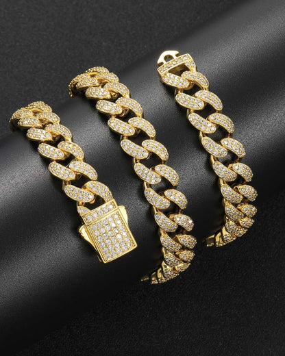 Hip Hop 12mm Iced Cuban Link Bracelet