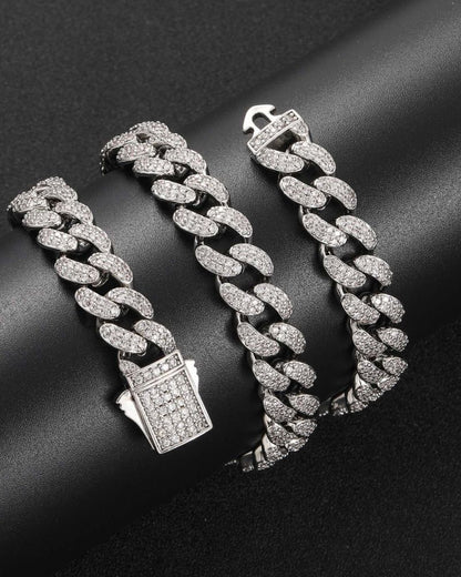 Hip Hop 12mm Iced Cuban Link Bracelet