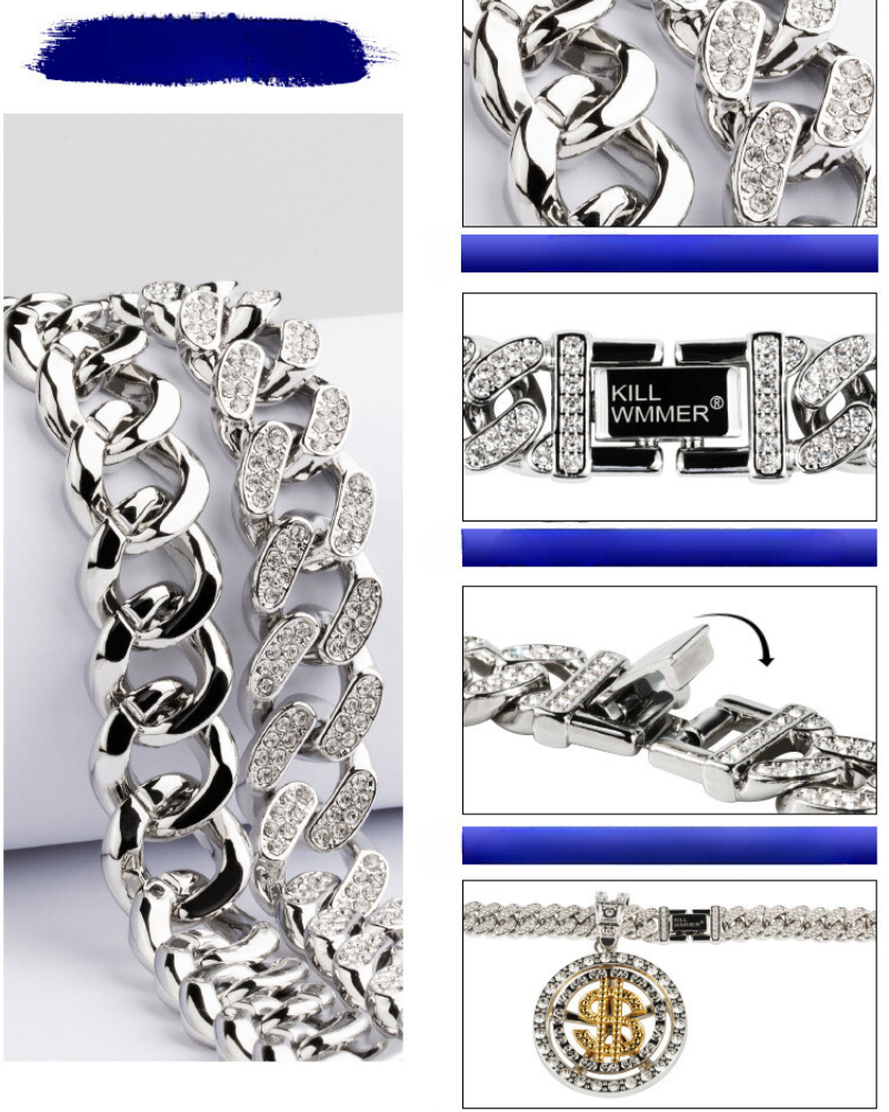 Hip Hop Titanium Steel Cuban Link Chain Necklace