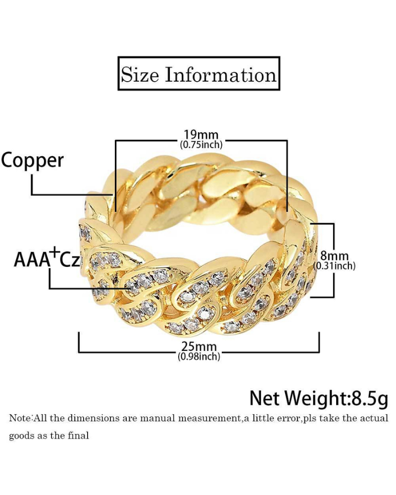 Hip Hop Iced Cuban Ring