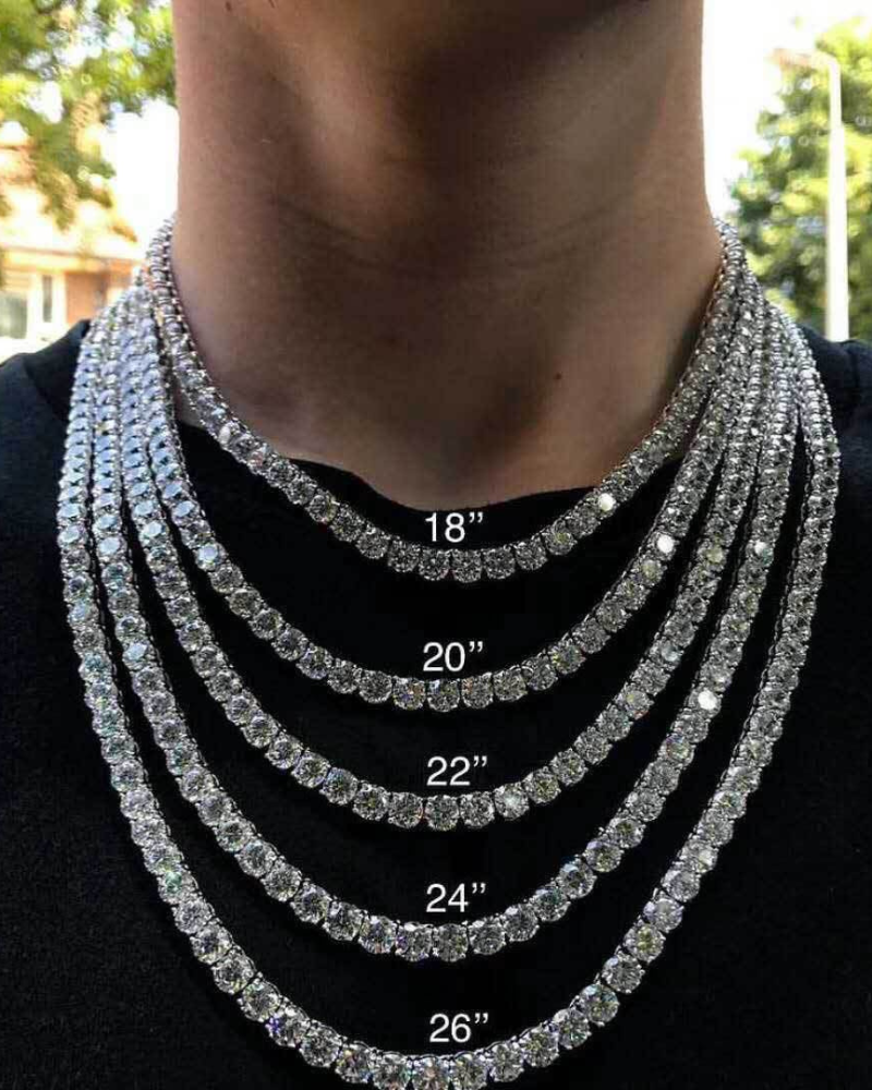 Hip Hop Stainless Steel Tennis Cuban Link Chain Necklace