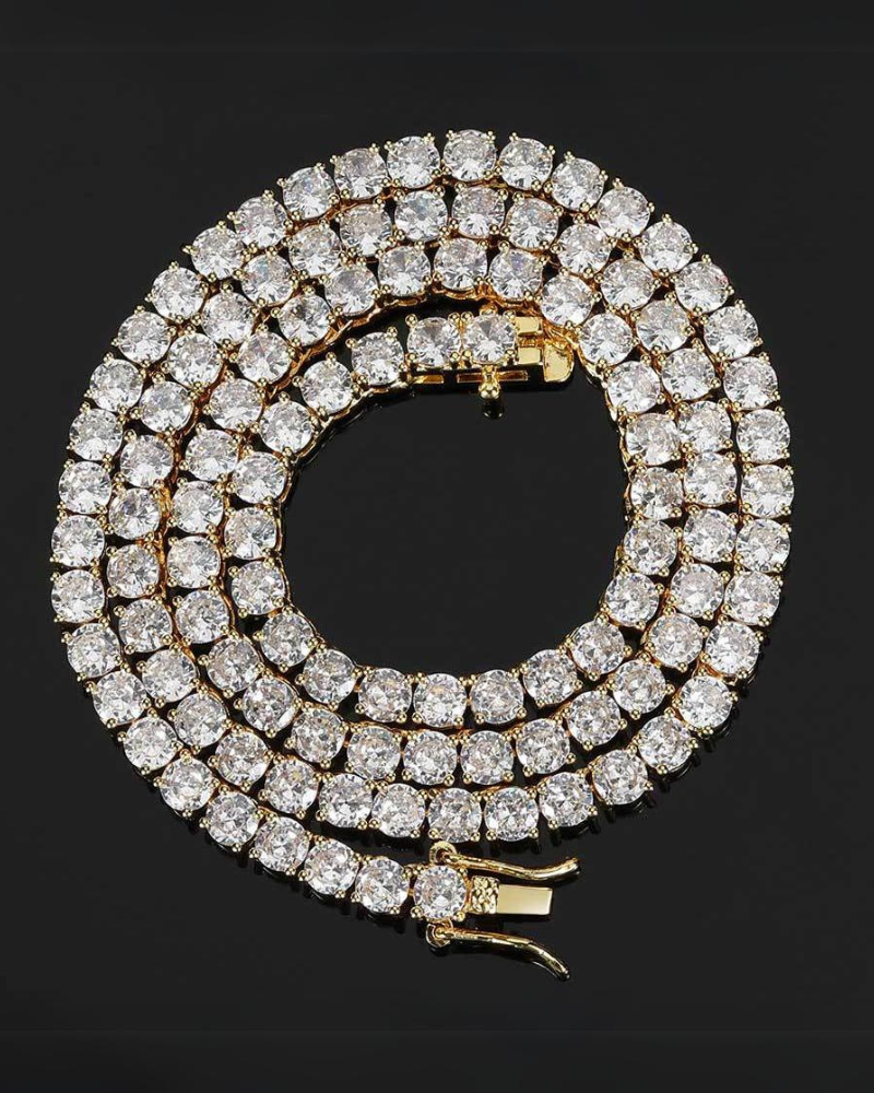 Hip Hop Tennis Cuban Link Chain Necklace