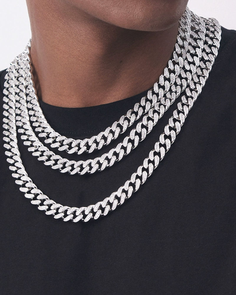 Hip Hop Stainless Steel 12mm Iced Cuban Link Chain